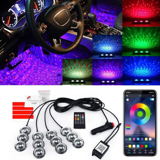 Multi Color Car Led Foot Space Light 4 pcs